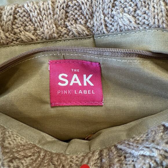 The Sak Pink Label Women's VTG Cable Knit & Cowhide Leather Boho Bag - Picture 5 of 7